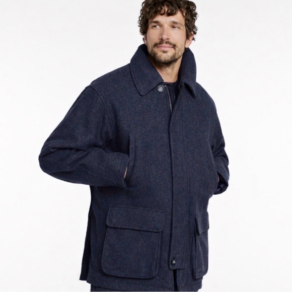 L.L. Bean Other - L.L. Bean Maine Guide Parka Men's Wool 0BMH7 Long Sleeve Blue Lined Collar $320